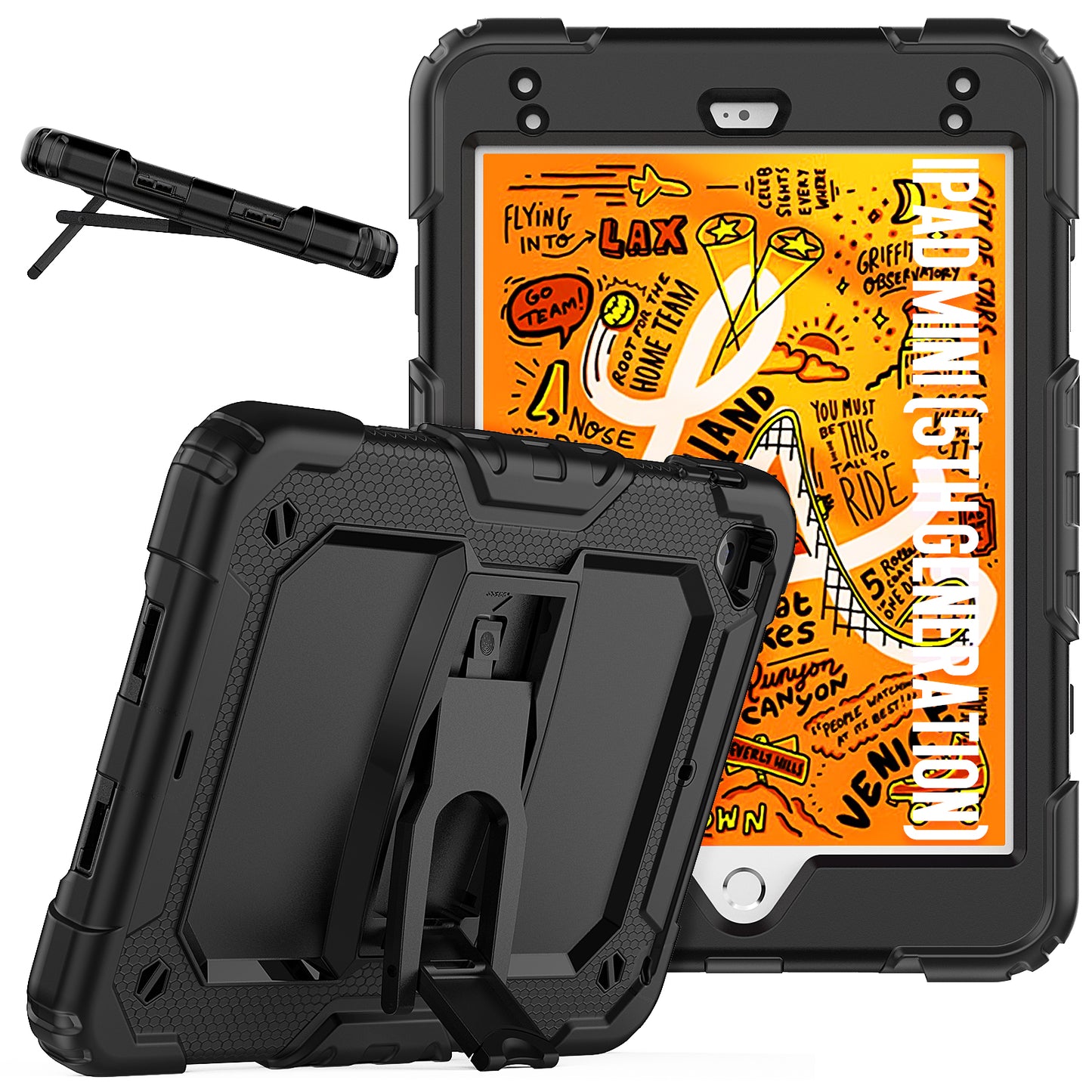 HUIXIANG Kickstand Lanyard Strap iPad Mni 4 Case