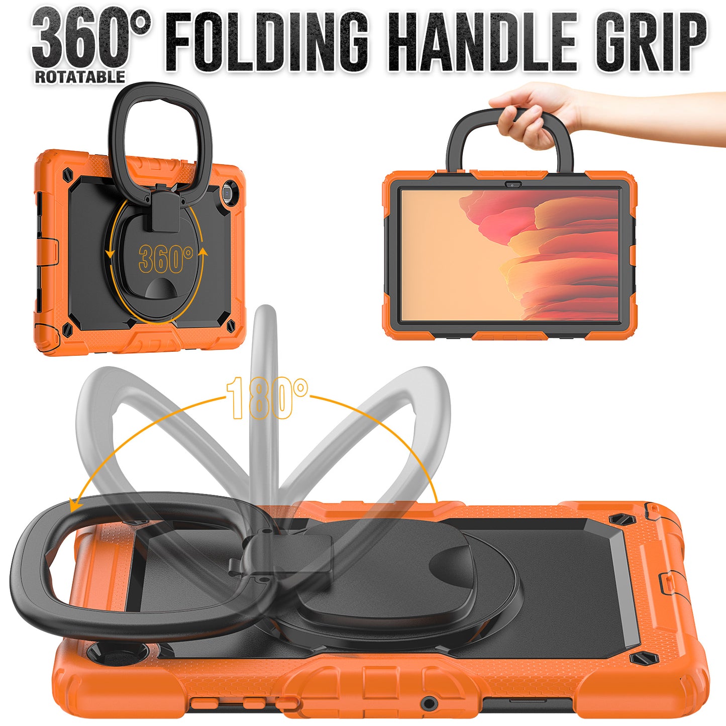 SHELLBOX Tough Handle Grip Hook Galaxy Tab A7 Case