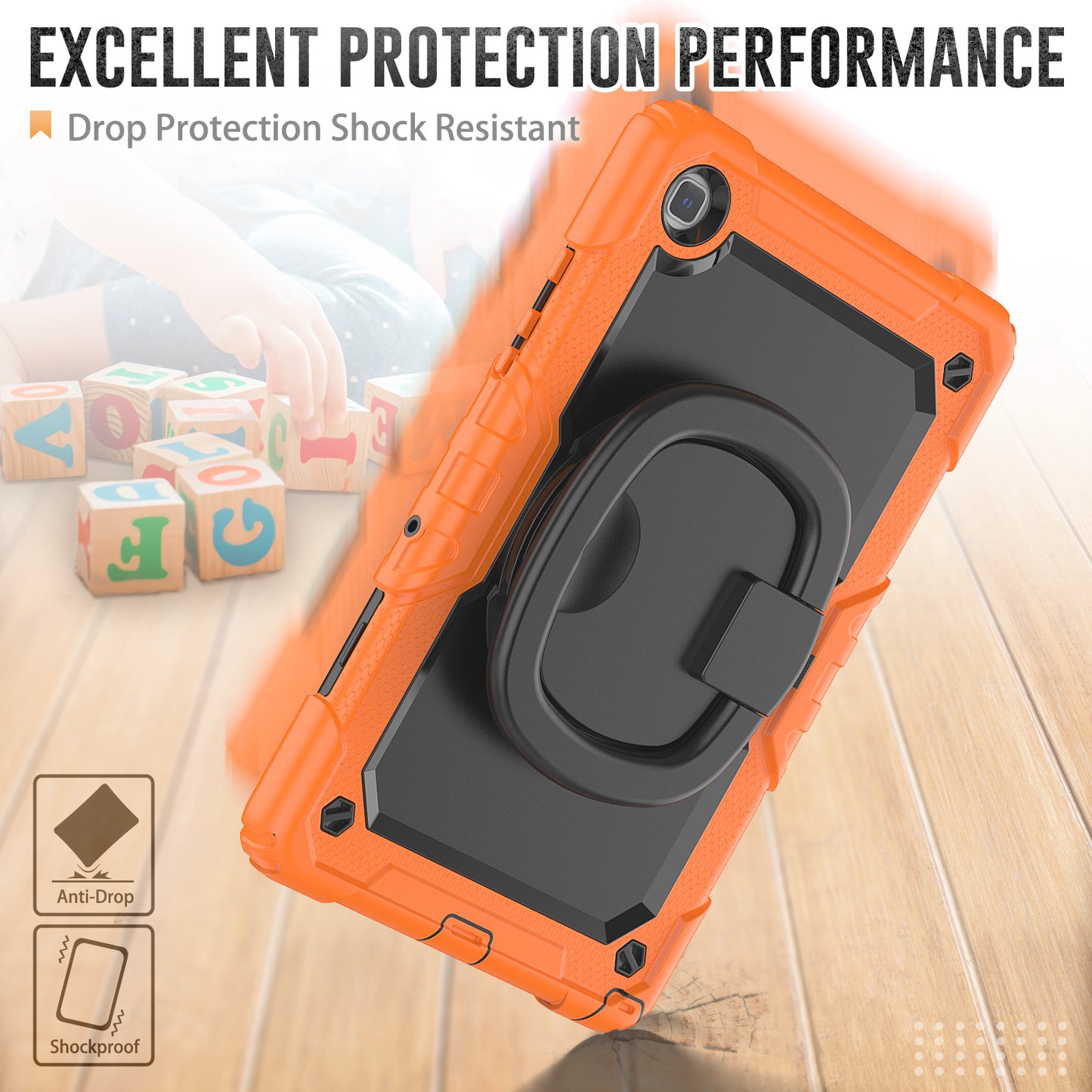 SHELLBOX Tough Handle Grip Hook Galaxy Tab A7 Case