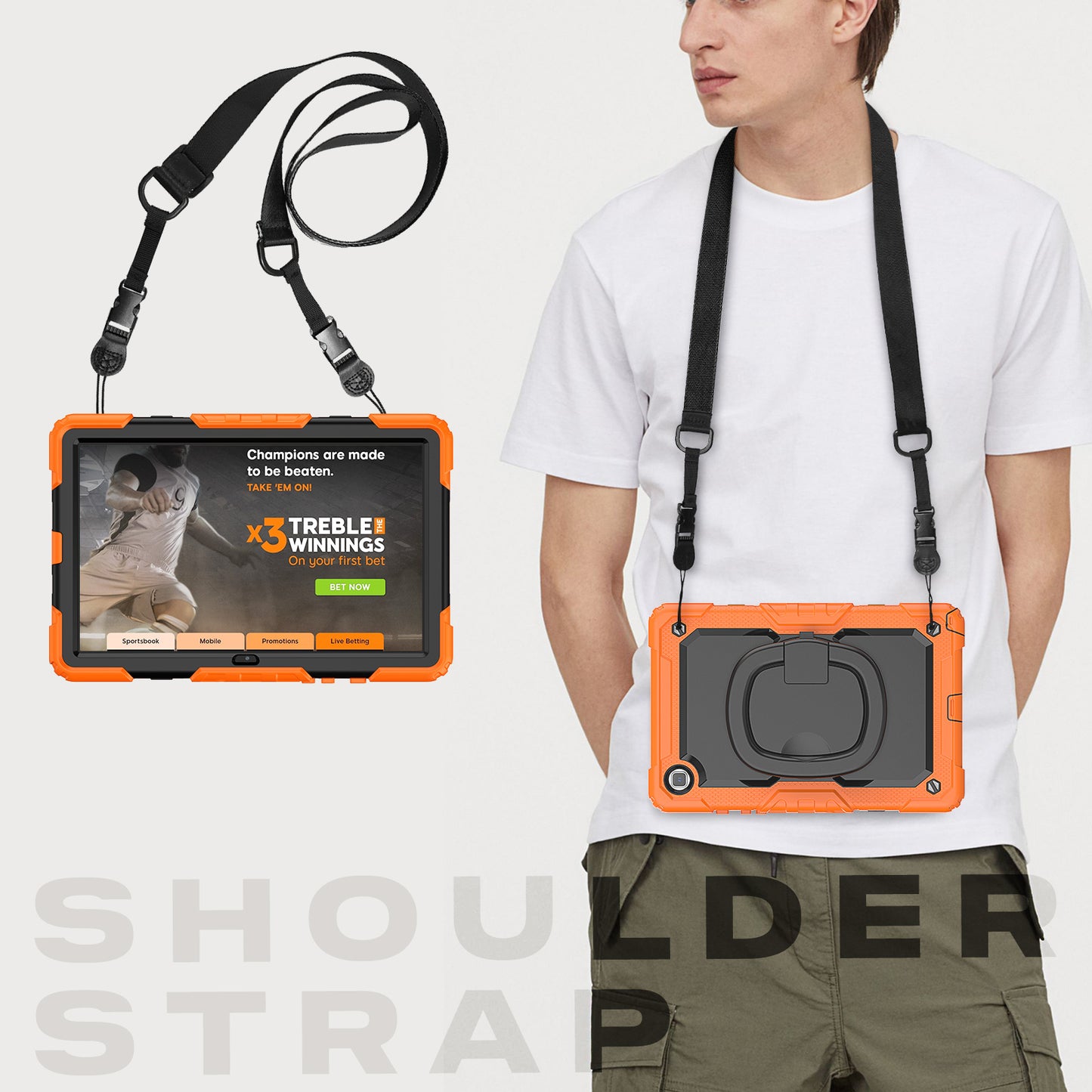 SHELLBOX Tough Handle Grip Hook Galaxy Tab A7 Case