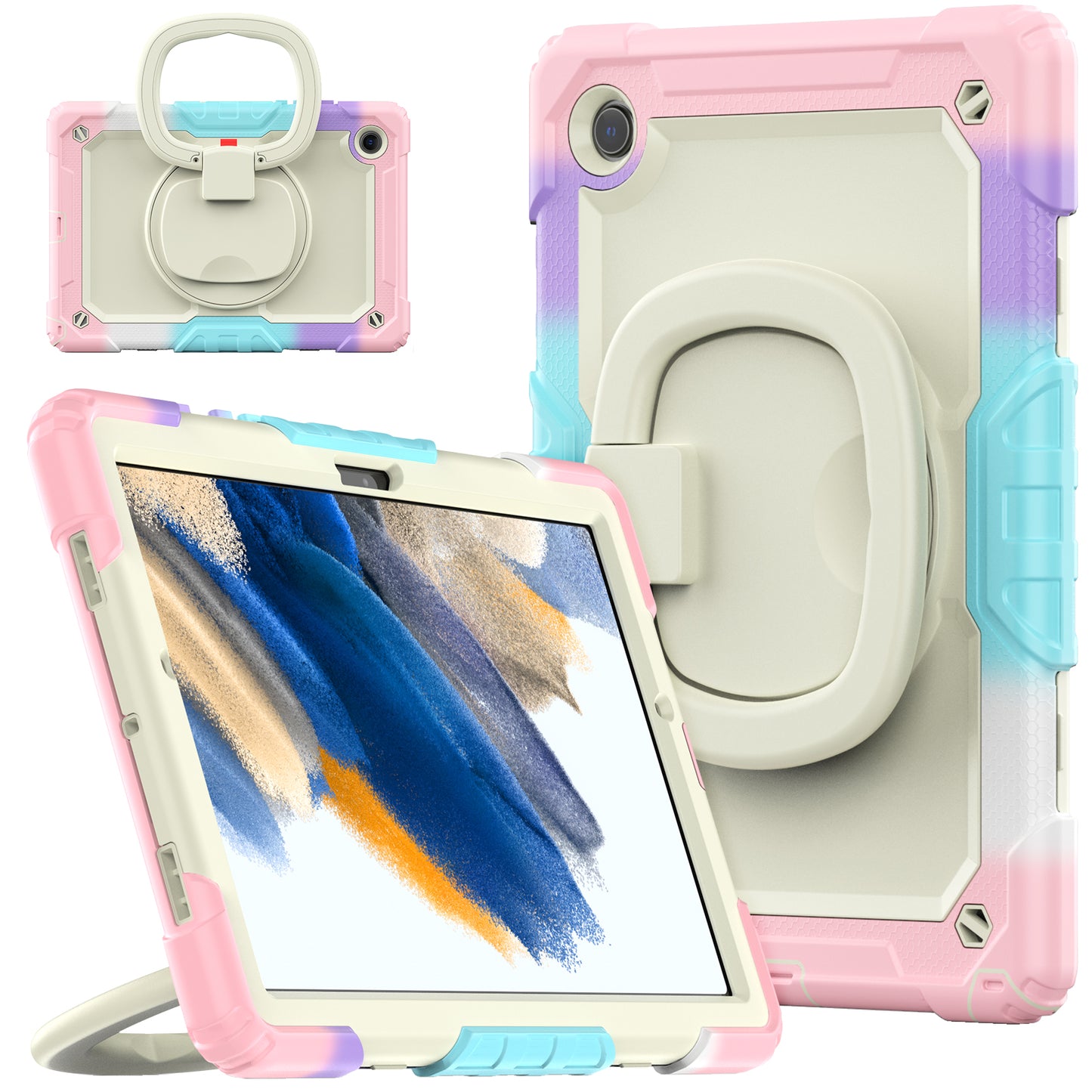 SHELLBOX Tough Handle Grip Hook Galaxy Tab A8 Case