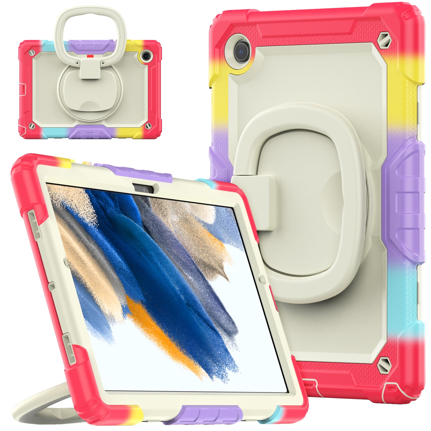 SHELLBOX Tough Handle Grip Hook Galaxy Tab A8 Case