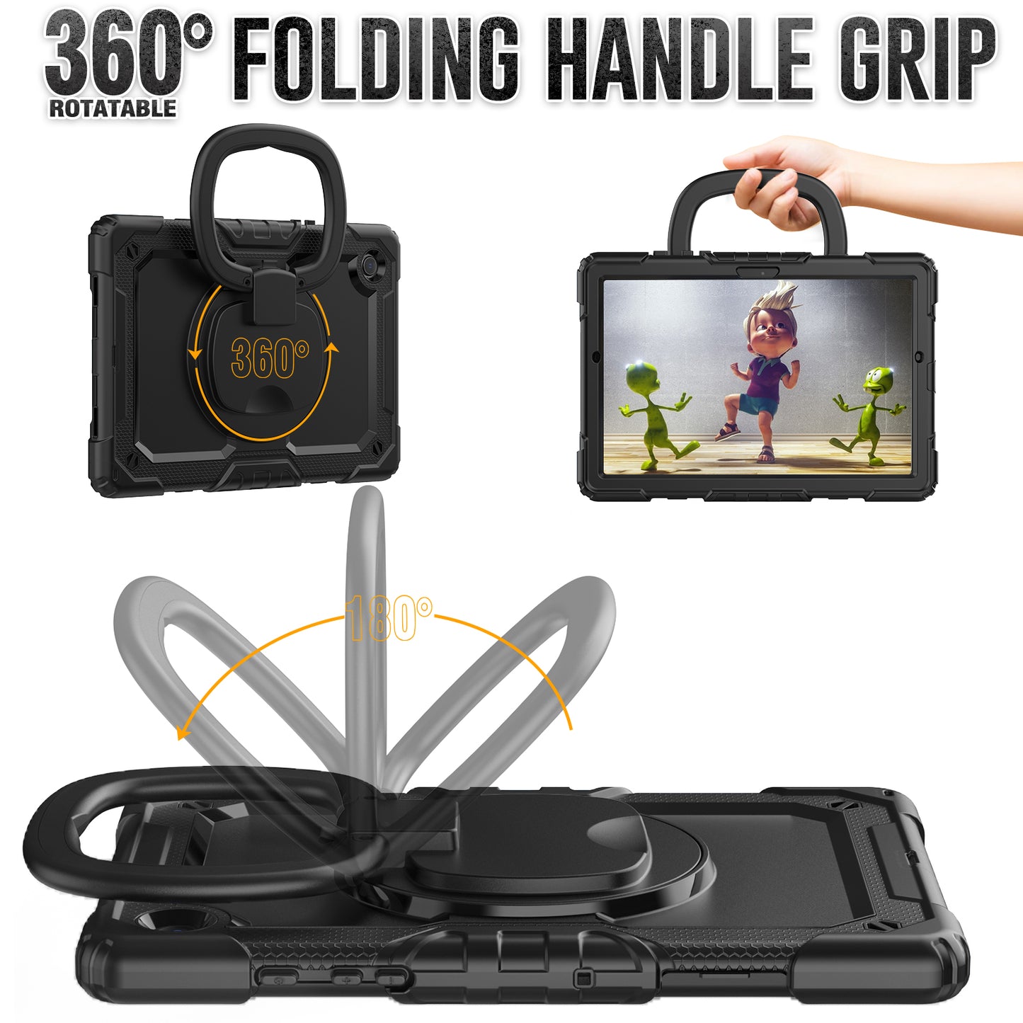 SHELLBOX Tough Handle Grip Hook Galaxy Tab A8 Case