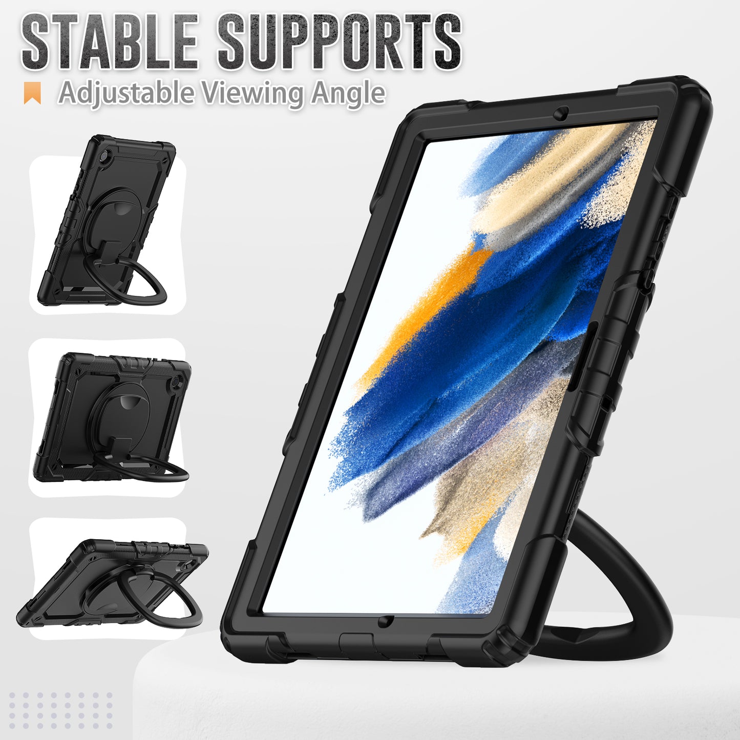 SHELLBOX Tough Handle Grip Hook Galaxy Tab A8 Case