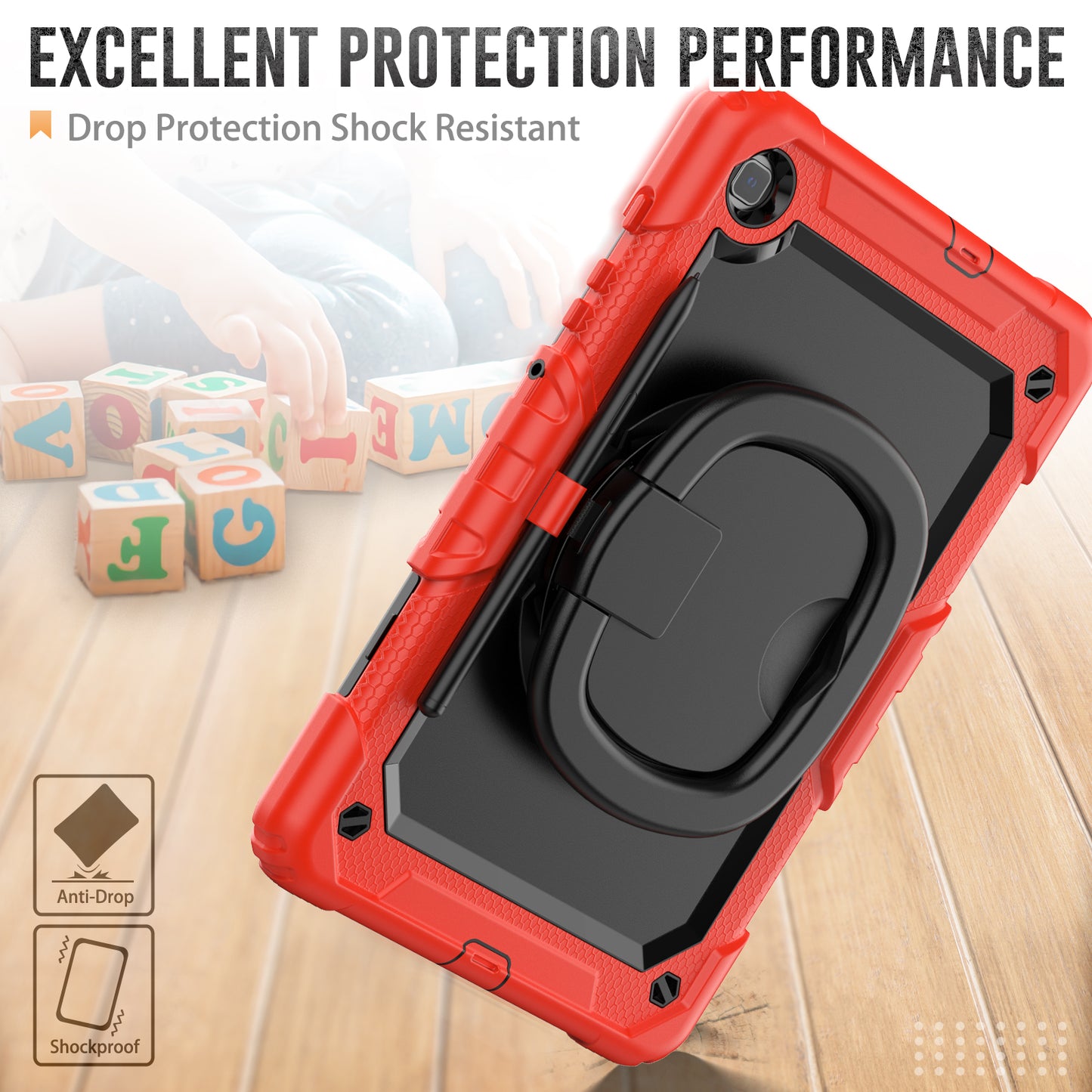 SHELLBOX Tough Handle Grip Hook Galaxy Tab S6 Lite Case