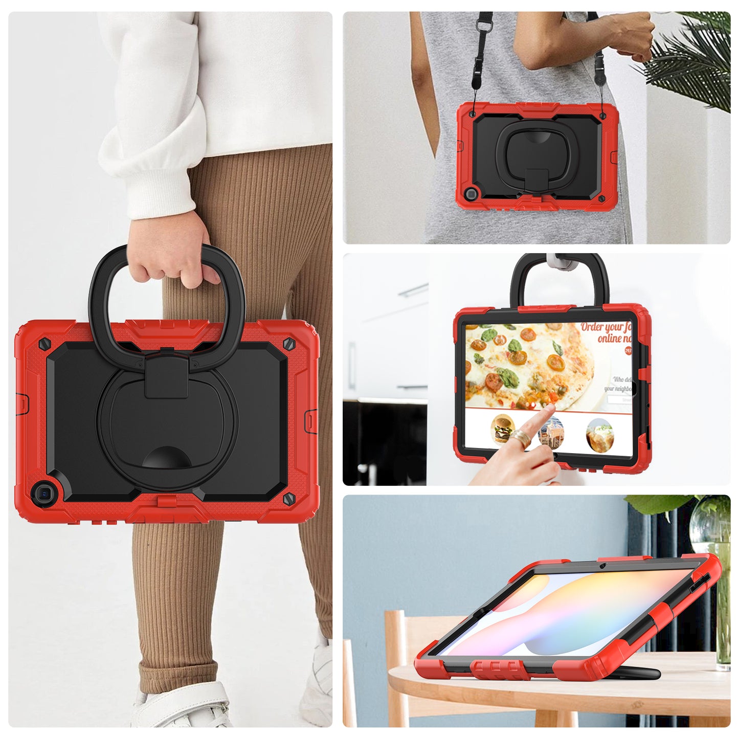 SHELLBOX Tough Handle Grip Hook Galaxy Tab S6 Lite Case