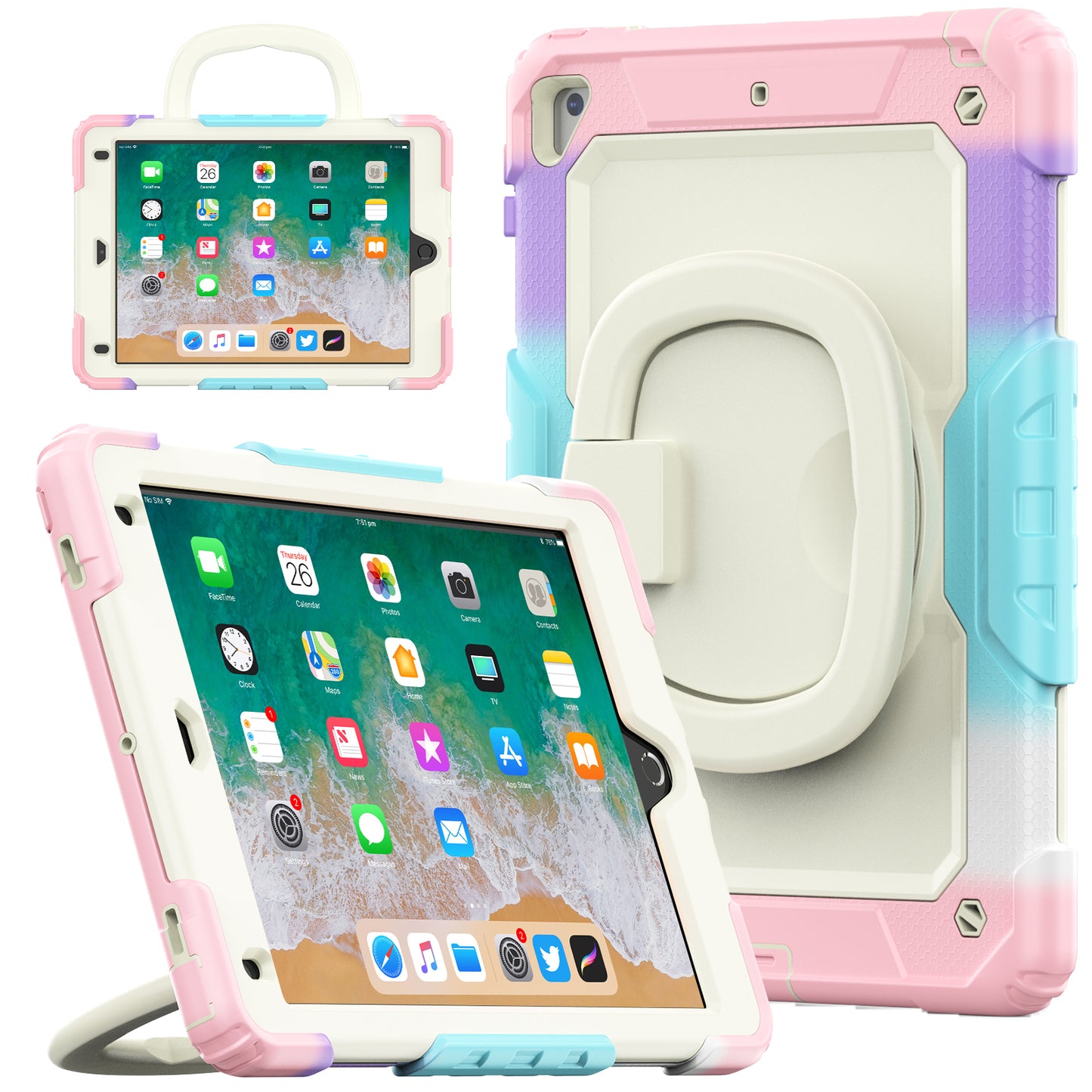 SHELLBOX Tough Handle Grip Hook iPad 6 Case