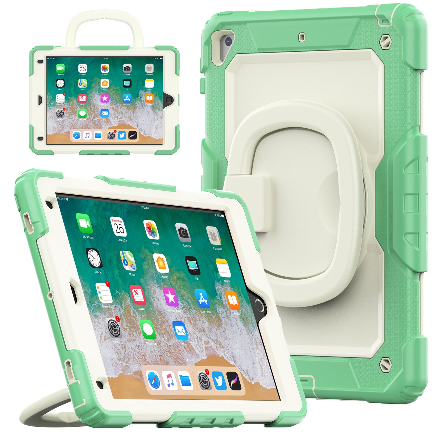 SHELLBOX Tough Handle Grip Hook iPad 6 Case