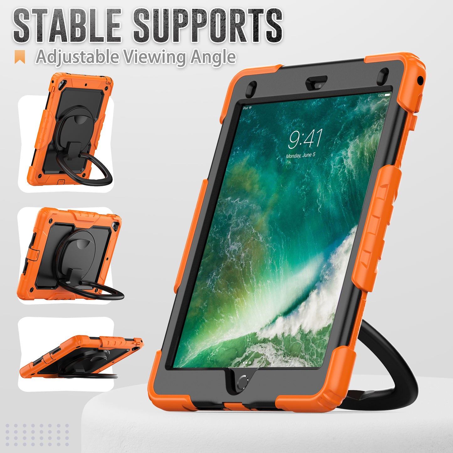 SHELLBOX Tough Handle Grip Hook iPad 6 Case