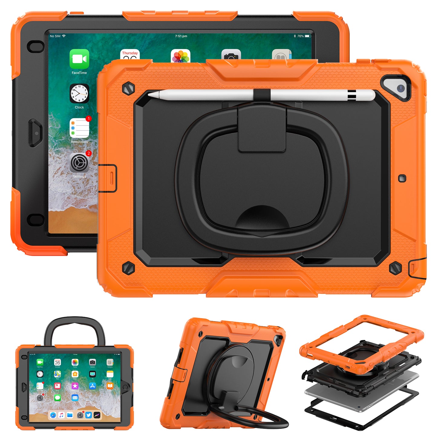 SHELLBOX Tough Handle Grip Hook iPad 6 Case