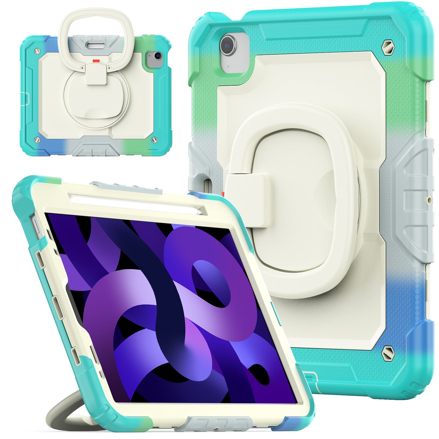 SHELLBOX Tough Handle Grip Hook iPad Air 5 Case