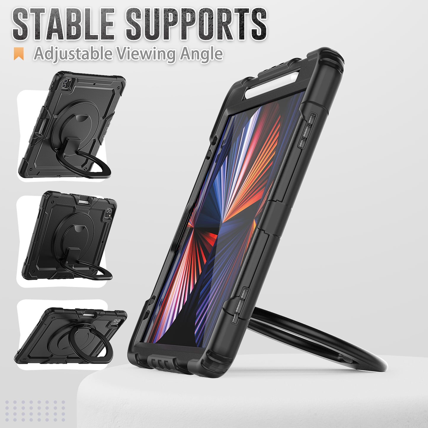 SHELLBOX Tough Handle Grip Hook iPad Pro 12.9 2018 Case