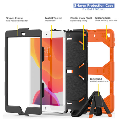 HUIXIANG Tough Box iPad 7 Case Built-in Screen Protector