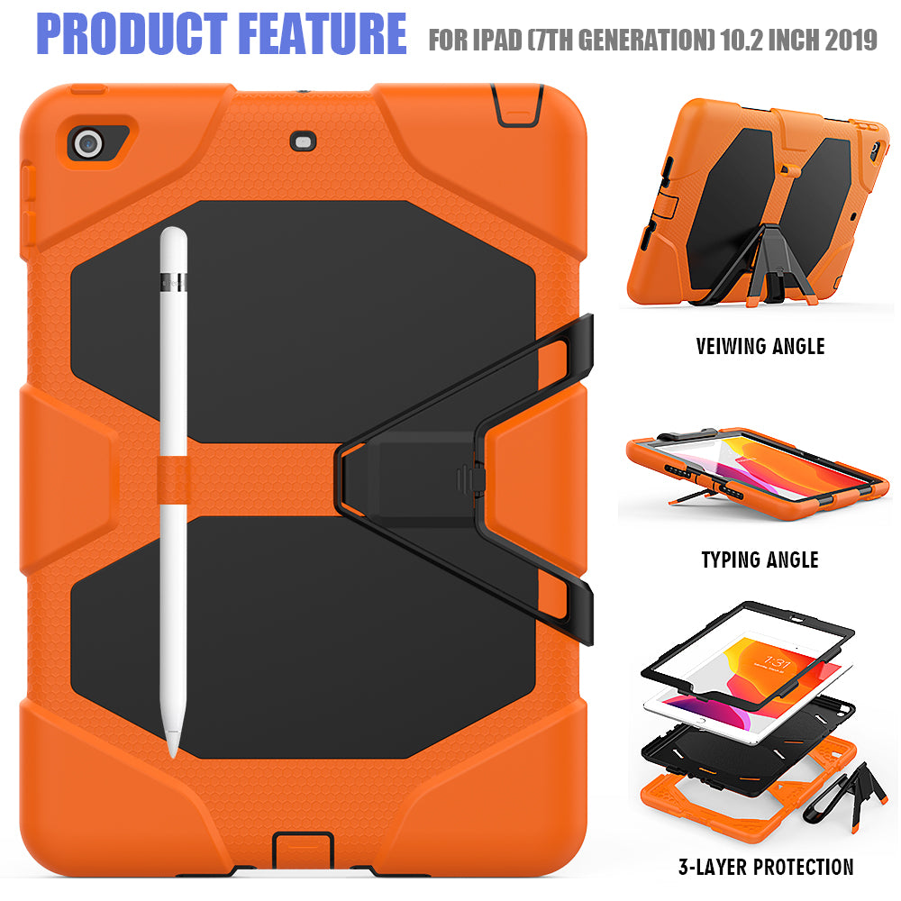 HUIXIANG Tough Box iPad 7 Case Built-in Screen Protector