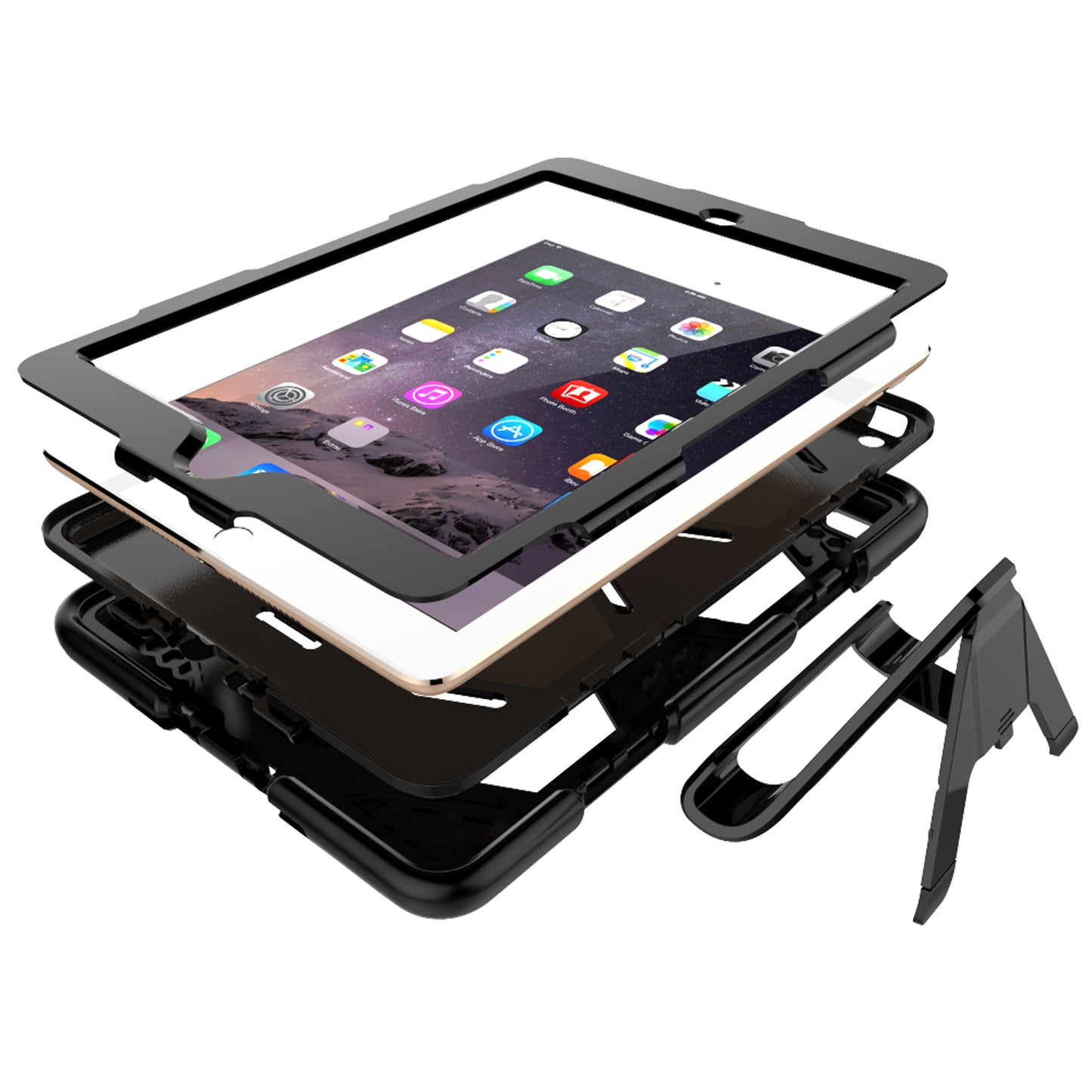 HUIXIANG Tough Box iPad 6 Case Built-in Screen Protector