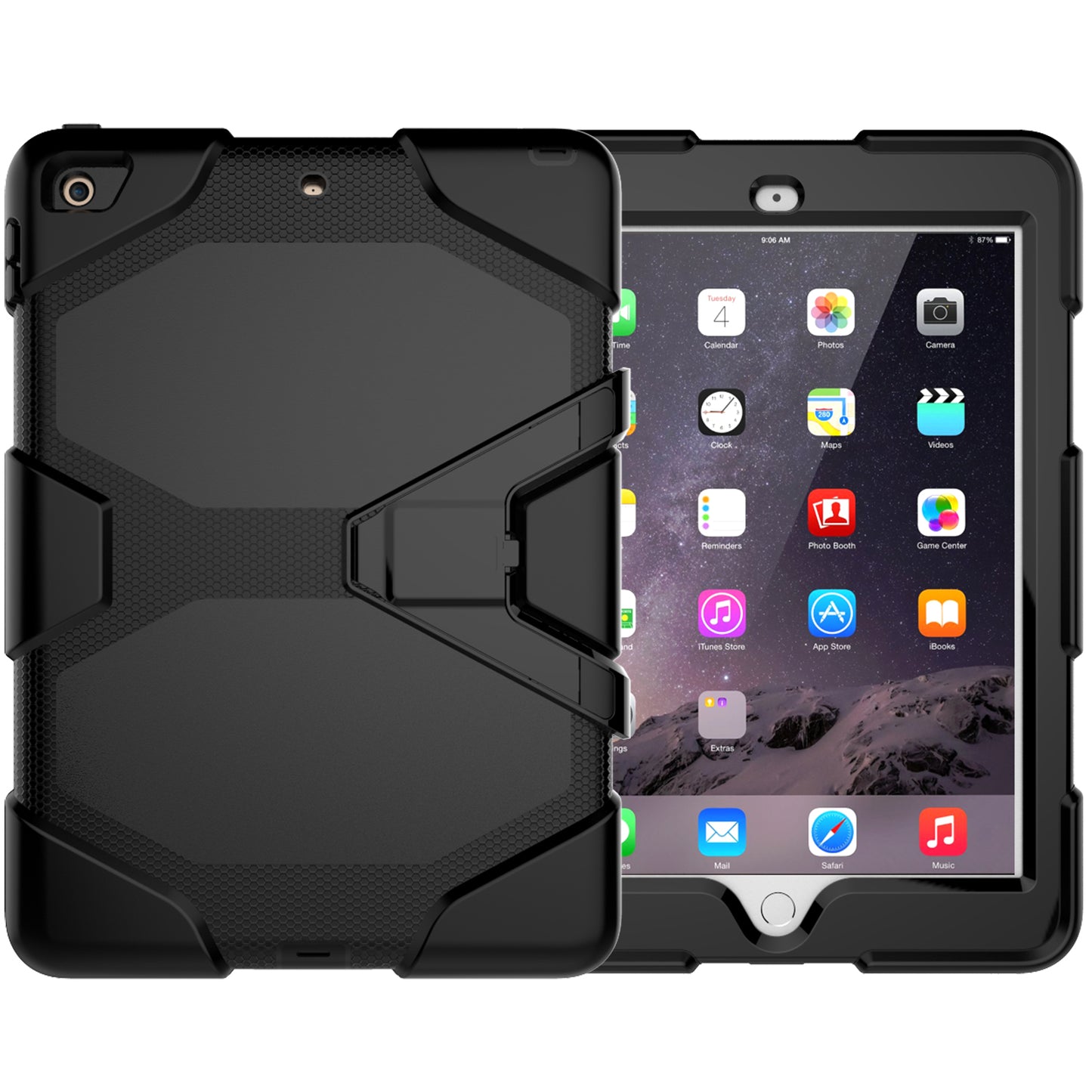 HUIXIANG Tough Box iPad 6 Case Built-in Screen Protector