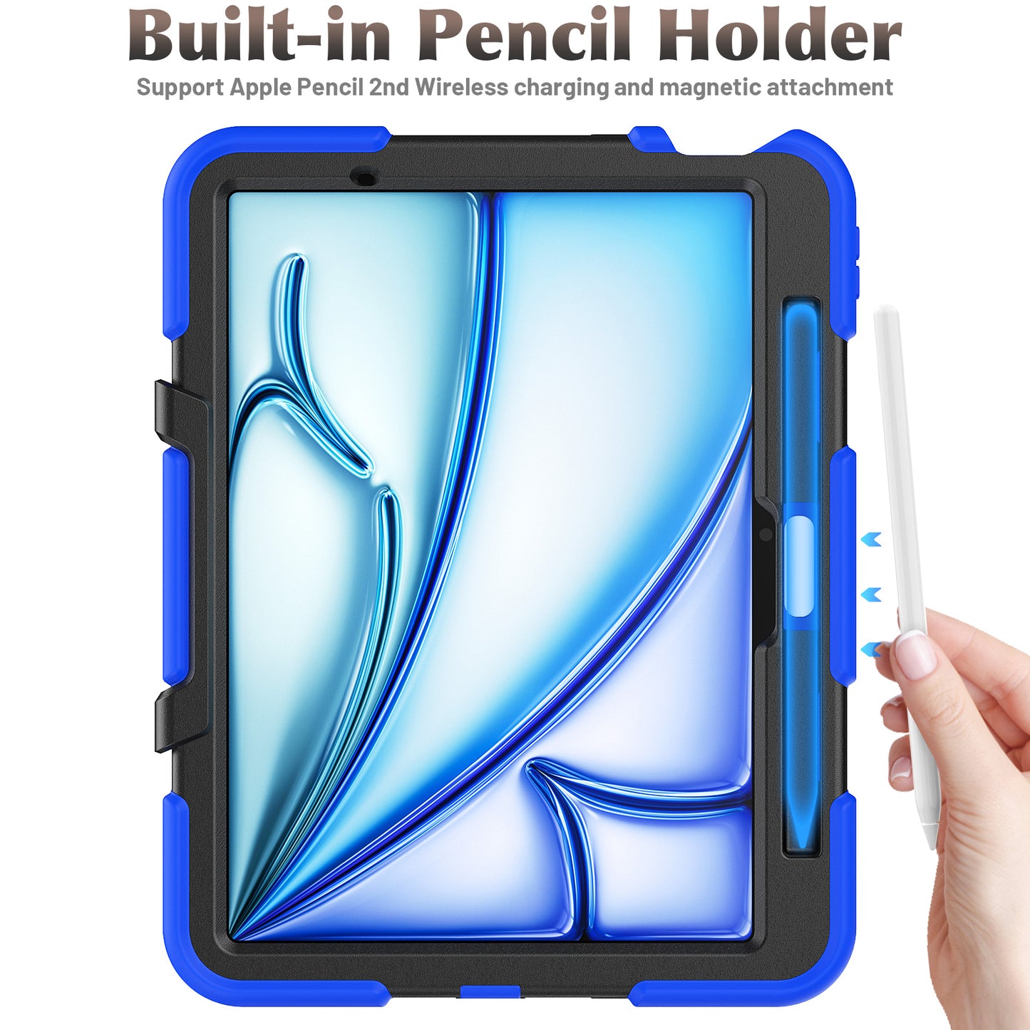 HUIXIANG Tough Box iPad Air 11 Case Built-in Screen Protector