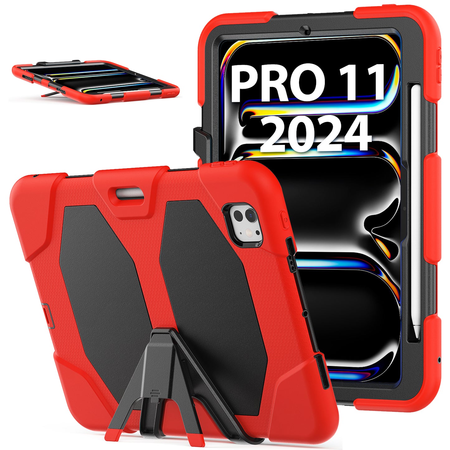 HUIXIANG Tough Box iPad Pro 11 2024 Case Built-in Screen Protector