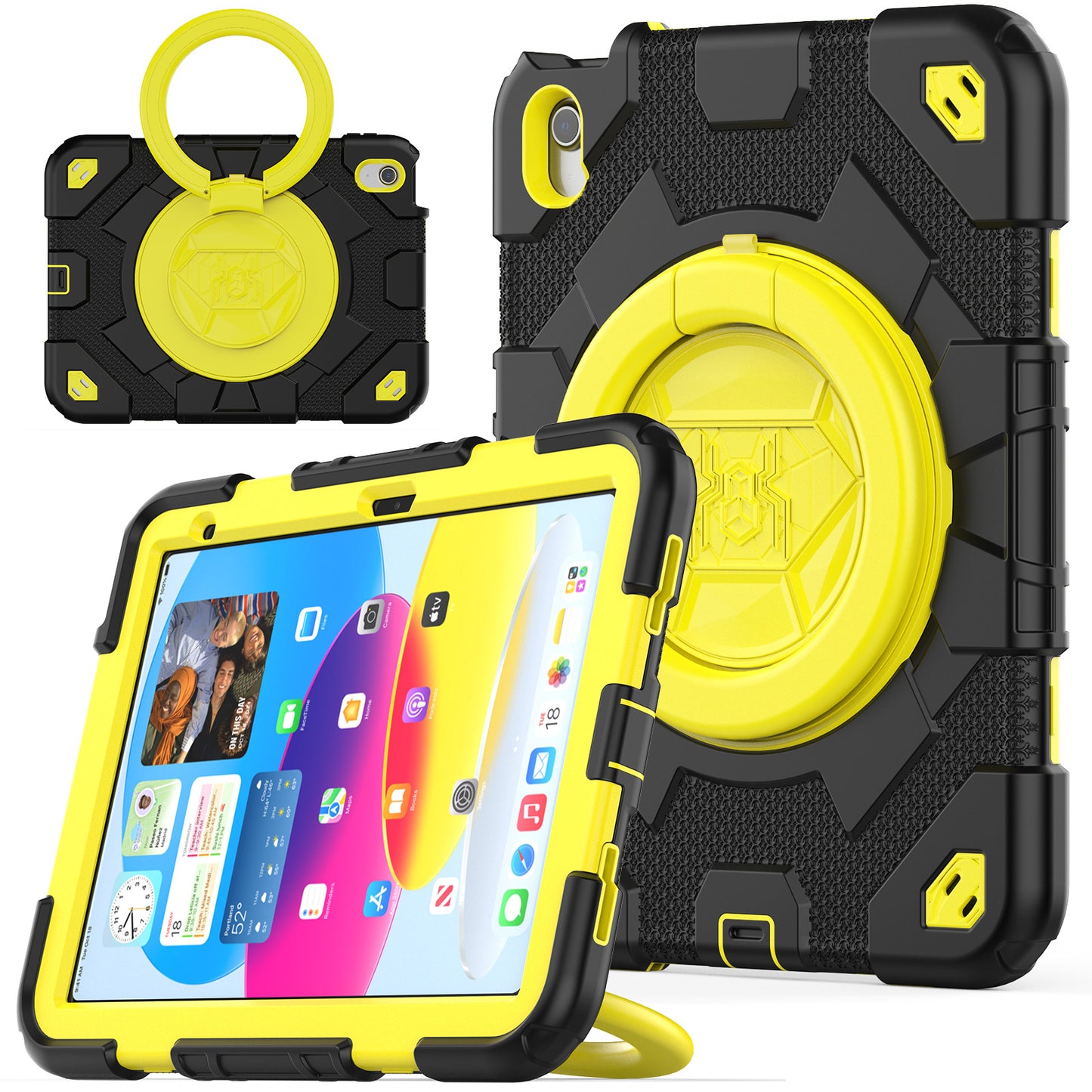 HUIXIANG Spiderman 360 Handle Grip iPad 10 Case Kids Safe