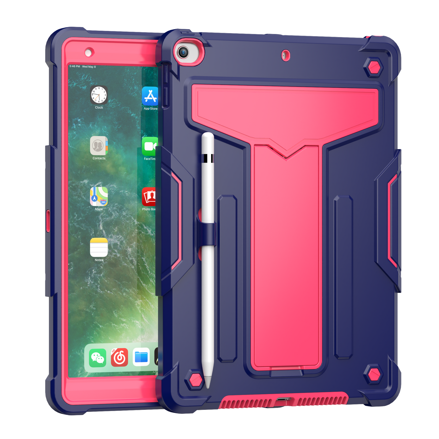 Hit-Color Shark iPad 8 Shockproof Case Heavy Duty Kids Safety