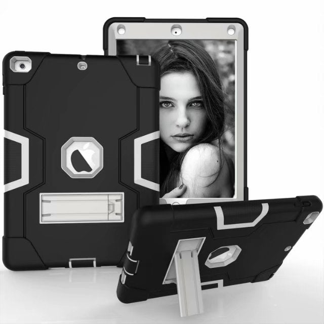 Contrast Armor iPad 5 Shockproof Case Silicone PC Full Protection Tri-layer Stand