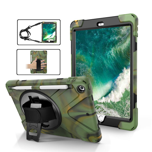 Pirate King iPad Air 2 Case 360 Rotating Stand with Hand Holder Shoulder Strap