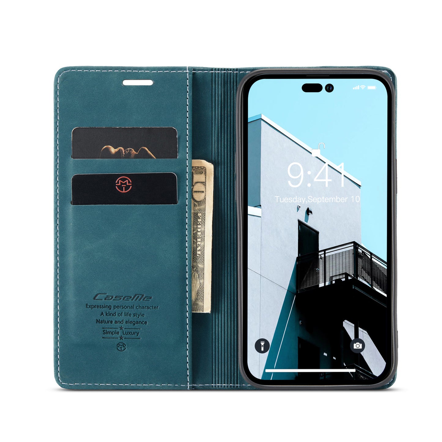 Book Classical iPhone 14 Pro Leather Case Retro Slim Wallet Stand