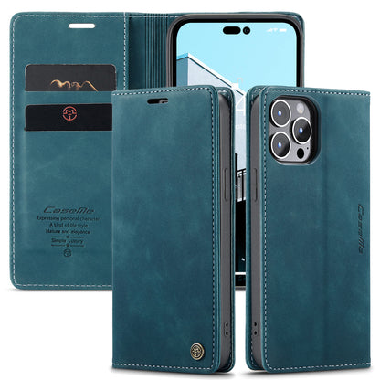 Book Classical iPhone 14 Pro Leather Case Retro Slim Wallet Stand