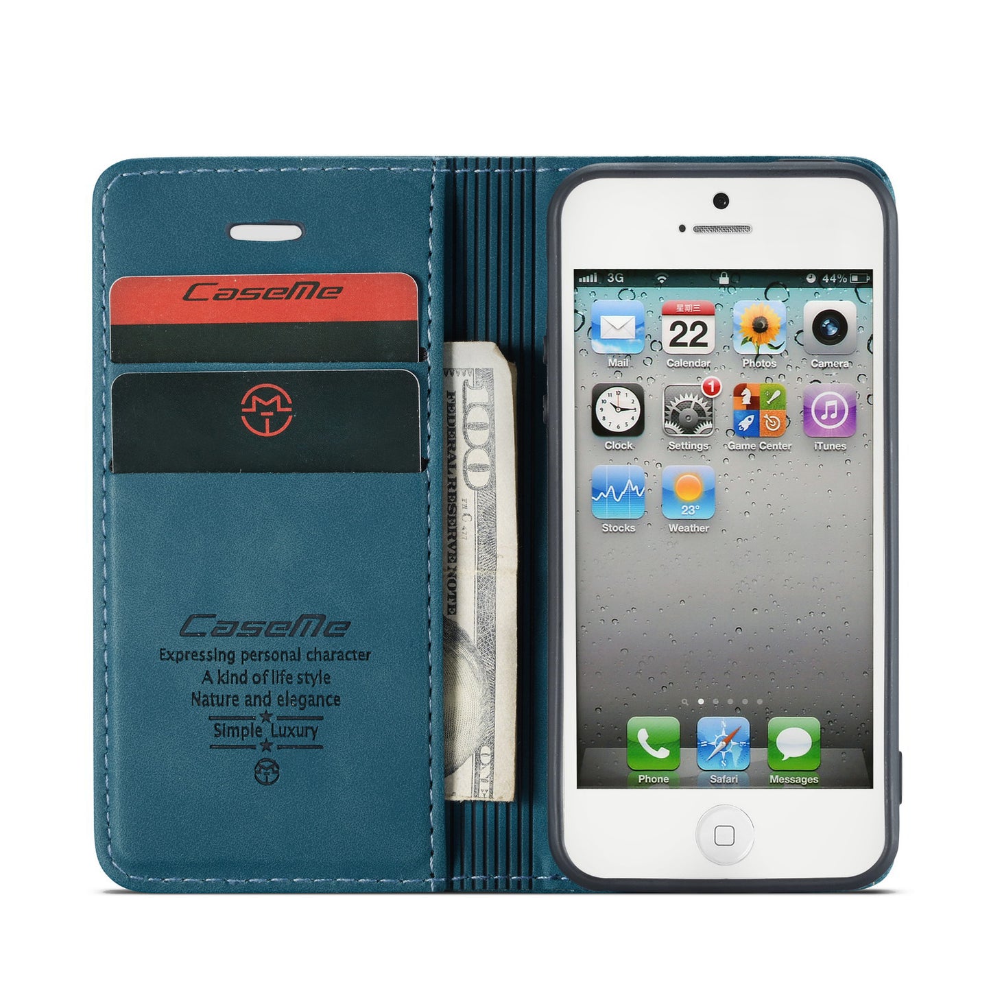 Book Classical iPhone 5/5s Leather Case Retro Slim Wallet Stand