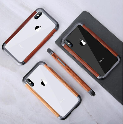 Iron Wood iPhone Xs Max Bumper Case Metal Solid Natural Backside Hollow Unique