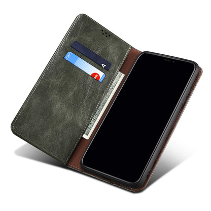 Oil Wax Leather iPhone 15 Pro Case Magnetic Wallet Stand Slim Classical