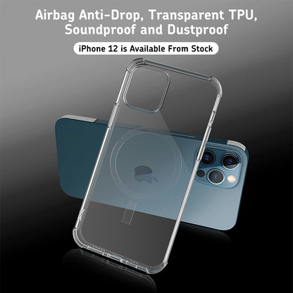 Transparent Magsafe iPhone 13 Pro TPU Case Rotating Soundproof Airbag Anti-Drop