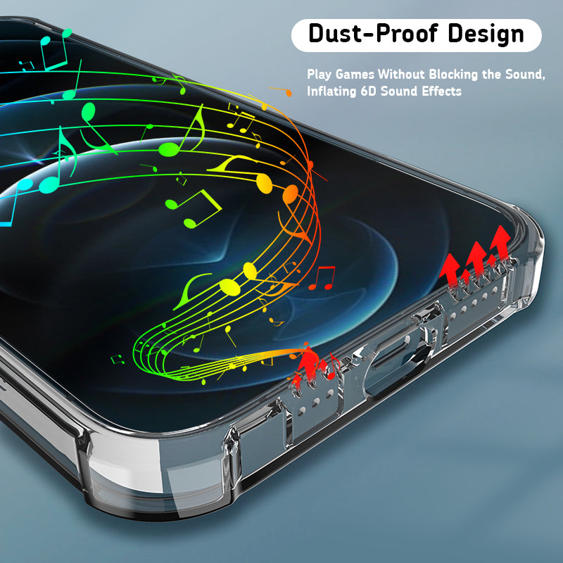 Transparent Magsafe iPhone 13 Pro Max TPU Case Rotating Soundproof Airbag