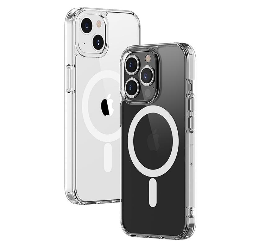 Transparent Magsafe iPhone 13 Pro Max TPU Case Rotating Soundproof Airbag