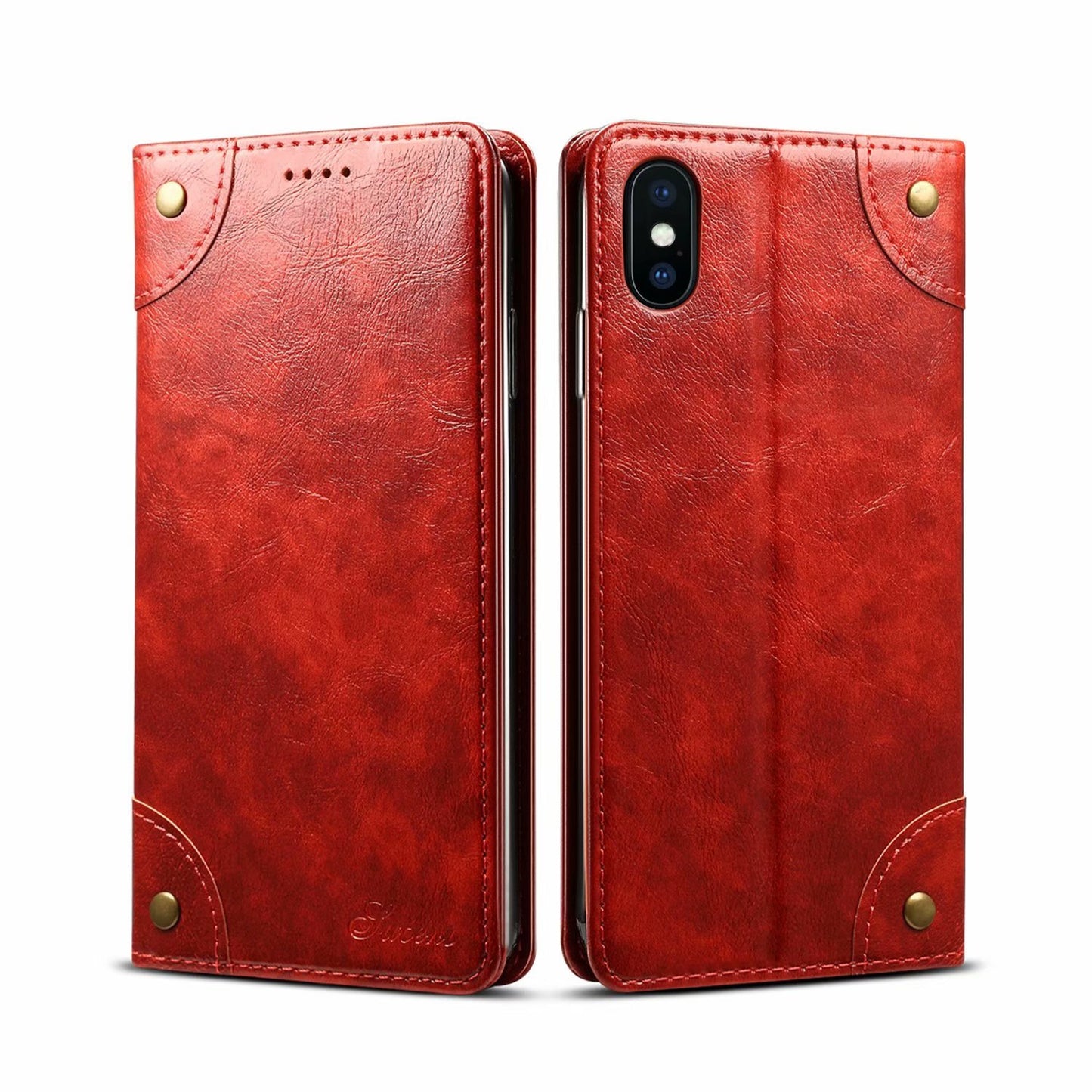 Baroque iPhone Xs Max Leather Case Magtic Flip Wallet Stand Business RFID