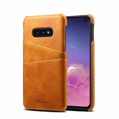 Clamshell Card Holder Galaxy S10e Leather Cover Anti-theft Swipe RFID