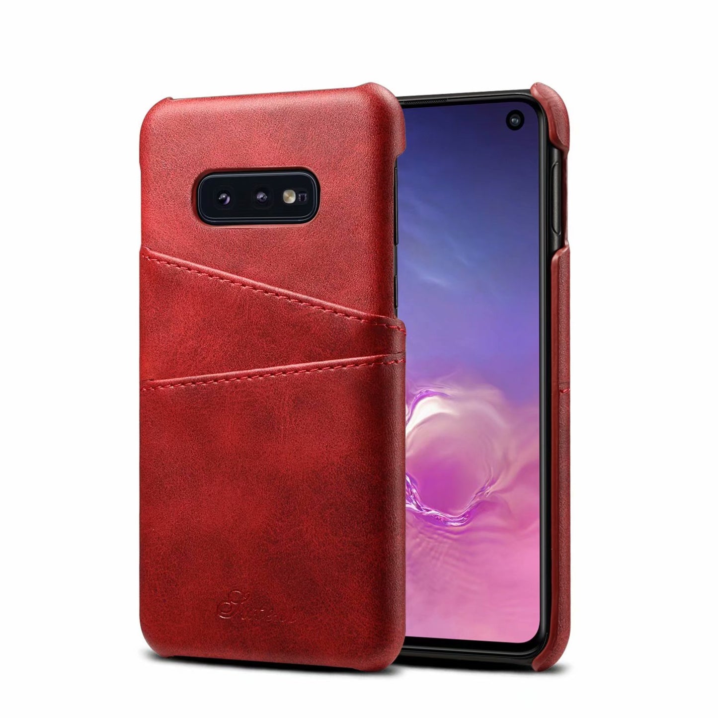 Clamshell Card Holder Galaxy S10e Leather Cover Anti-theft Swipe RFID