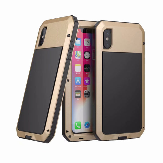 Tank Military iPhone Xs Max Metal Case Anti-fall 360 Degree Full Protection 4-In-1