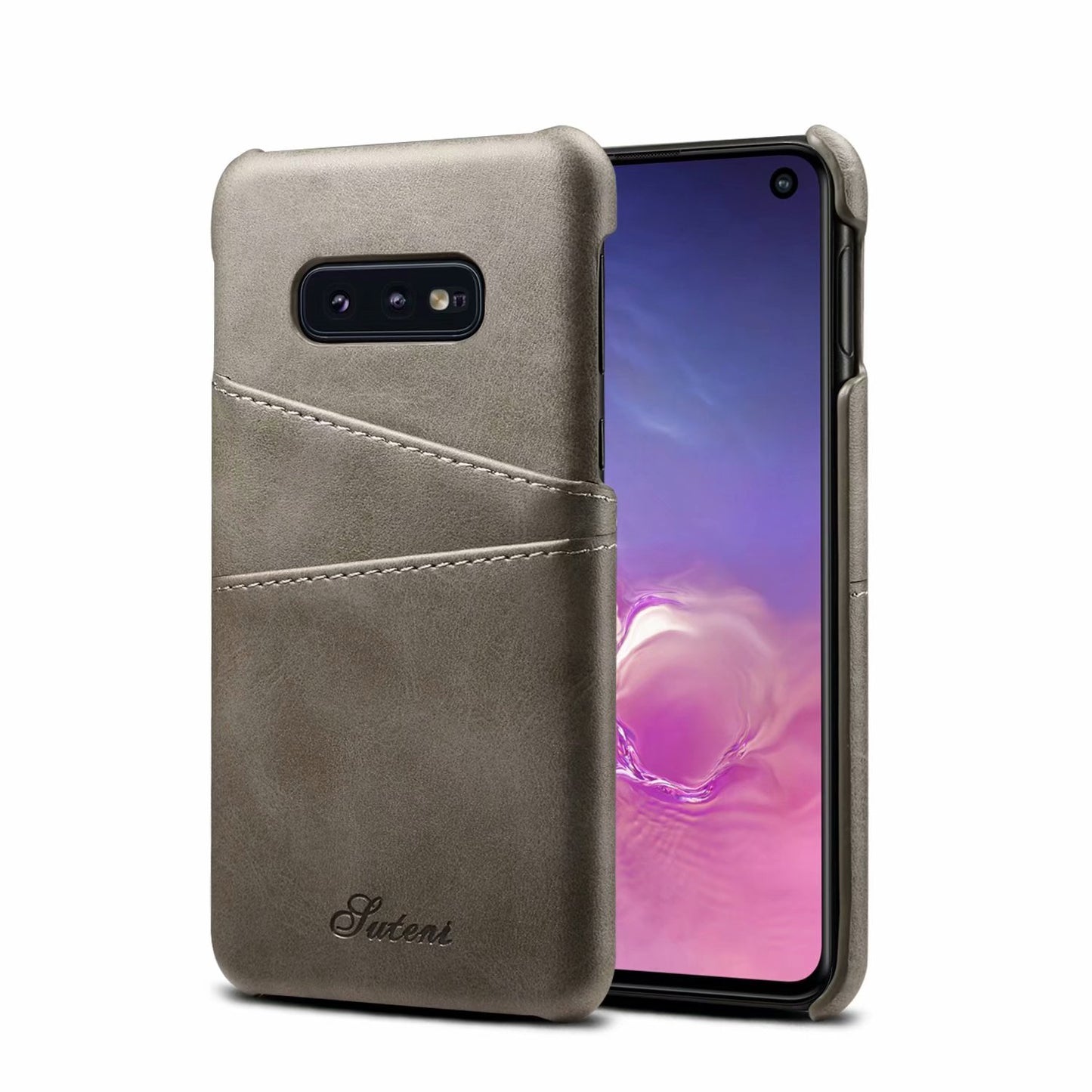 Clamshell Card Holder Galaxy S10e Leather Cover Anti-theft Swipe RFID