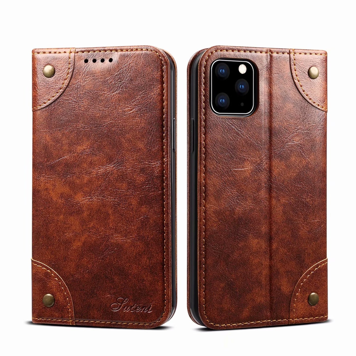 Baroque iPhone 11 Pro Max Leather Case Magtic Flip Wallet Stand Business RFID