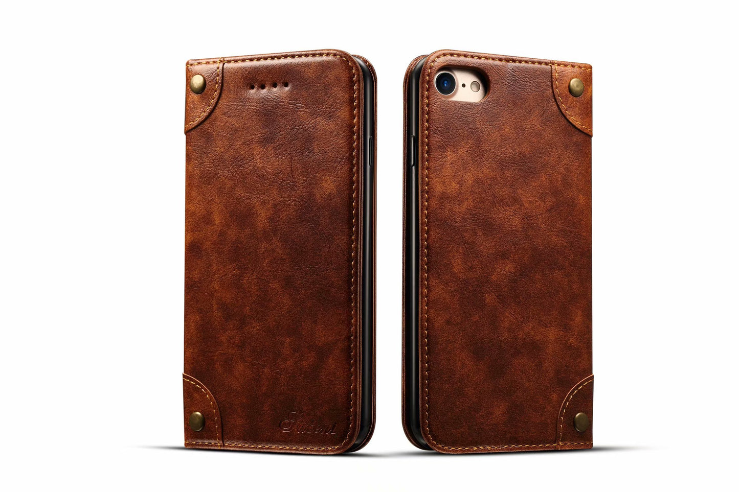 Baroque iPhone 8 Leather Case Magtic Flip Wallet Stand Business RFID