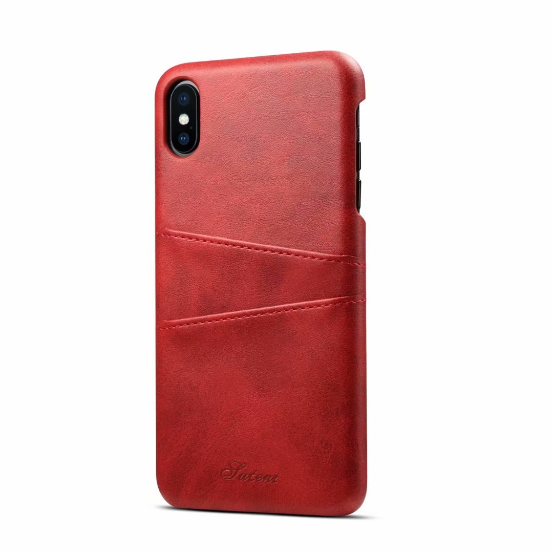 Clamshell Card Holder iPhone X Xs Leather Cover Anti-theft Swipe RFID