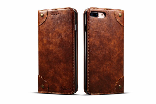 Baroque iPhone 7 Plus Leather Case Magtic Flip Wallet Stand Business RFID