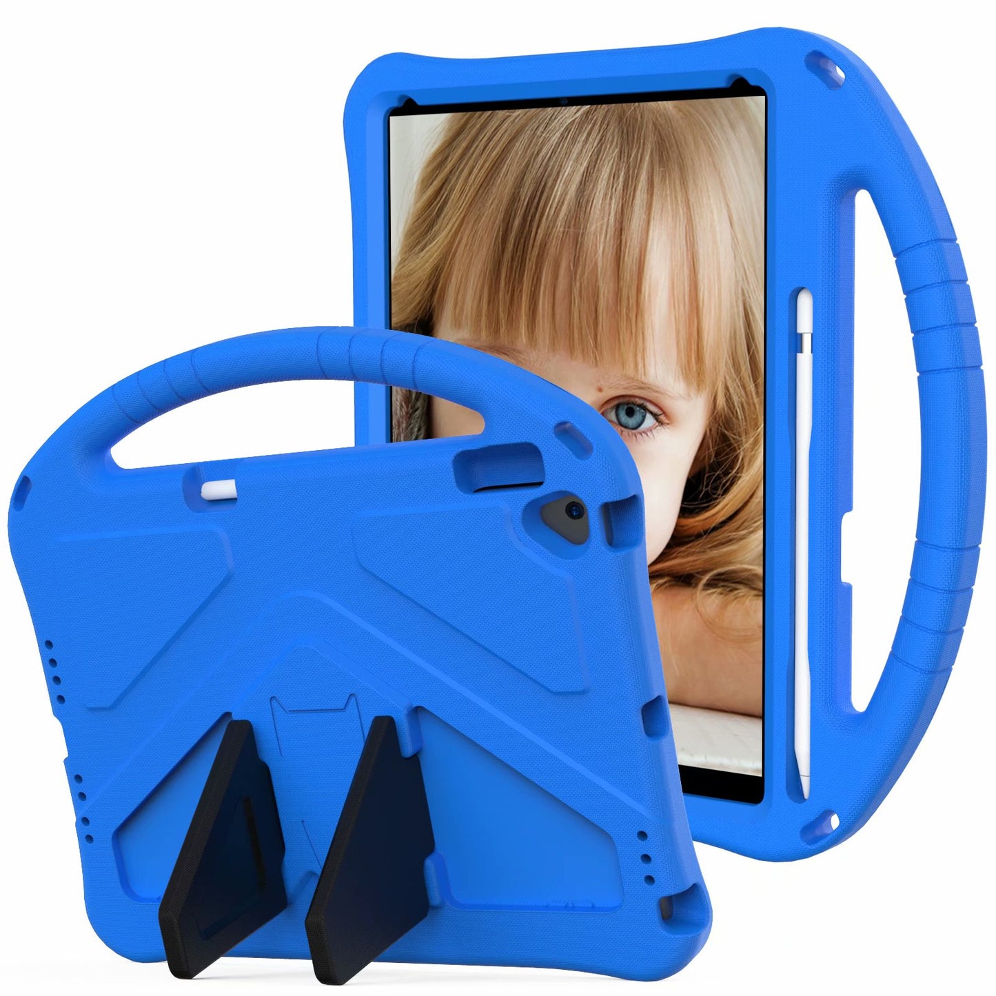 Great Flying Man iPad 8 EVA Case Hand Handle Stand Military Protection Kids Safety