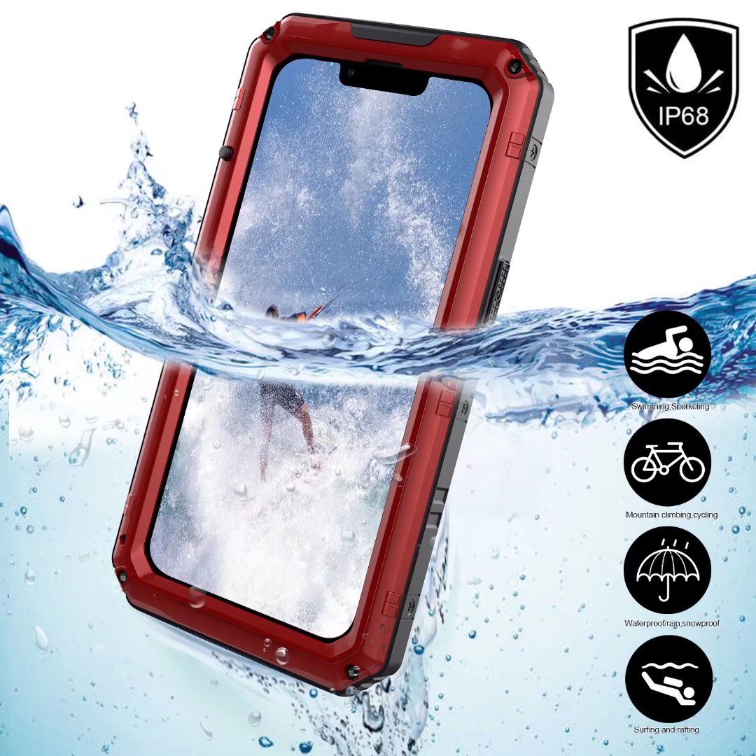 Wolf Warrior Apple iPhone 13 Pro Max Waterproof Case Metal 360 Degree Full Protection 4-In-1 Diving 2M