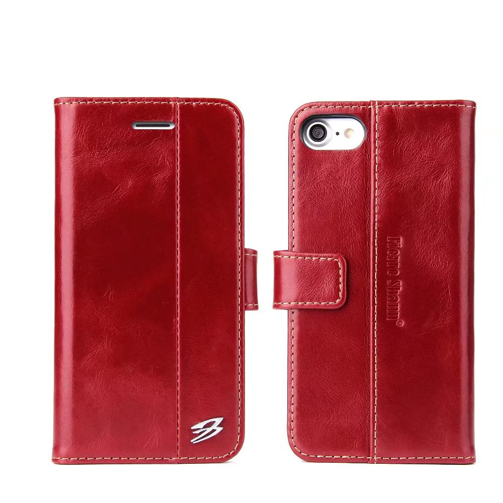 West Gun iPhone SE (2022) Genuine Leather Case Classical Wallet Stand