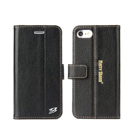 West Gun iPhone SE (2022) Genuine Leather Case Classical Wallet Stand