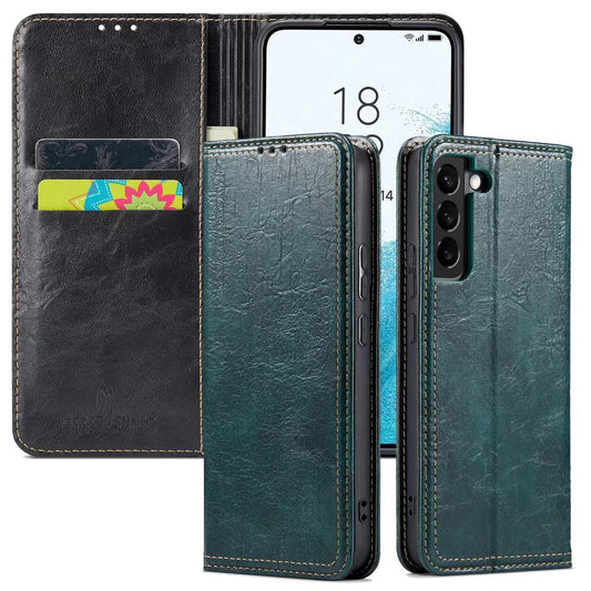 Artificial Tree Leather Galaxy S22 Case Retro Wallet Stand Deluxe