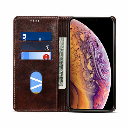 Baroque iPhone Xs Max Leather Case Magtic Flip Wallet Stand Business RFID