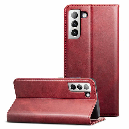 Simple Wallet Galaxy S21 Leather Case RFID Anti-lost Magtic Stand Business